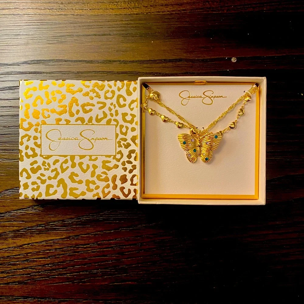NEW Jessica Simpson butterfly necklace